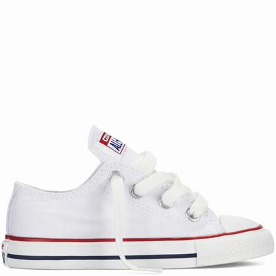 Converse Chuck Taylor All Star Classic Colours Tdlr/Yth Low Tops Kids - White Shoes (214BXJTC)